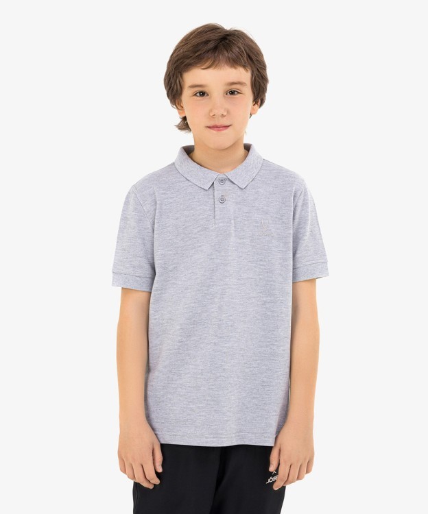 Поло ESSENTIAL Cotton Polo, серый меланж, детский (1535981) Поло ESSENTIAL Cotton Polo, серый меланж, детский (1535981)