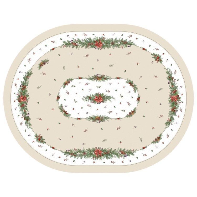 Скатерть  140х180 cm  овальная, "celebration", цвет: бежевый, tm lefard, полиэстер 100% (986-001-27) 