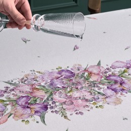 Дорожка "ирисы" 45х300см, 100% хлопок,твил c пропиткой белый Lefard (850-743-32)