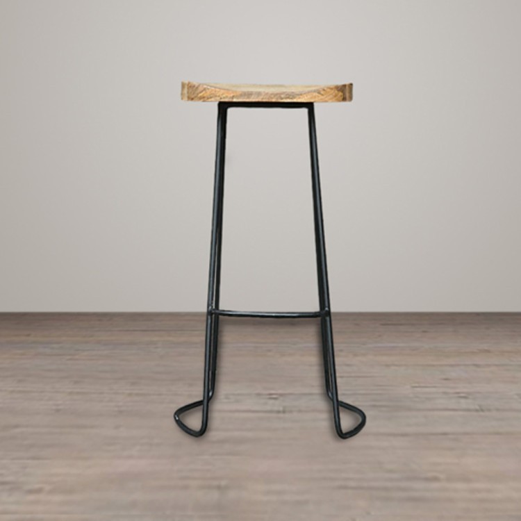 Стул барный Браун Fe24-850 A, каркас - металл, сидение - дуб, natural oak, RESTORATION HARDWARE Стул барный Браун Fe24-850 A, каркас - металл, сидение - дуб, natural oak, RESTORATION HARDWARE