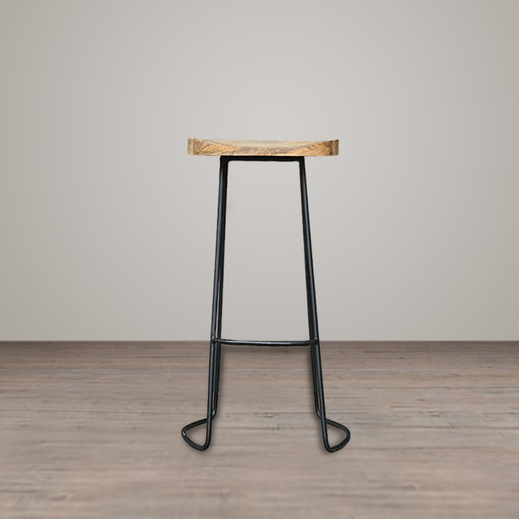 Стул барный Браун Fe24-850 A, каркас - металл, сидение - дуб, natural oak, RESTORATION HARDWARE Стул барный Браун Fe24-850 A, каркас - металл, сидение - дуб, natural oak, RESTORATION HARDWARE