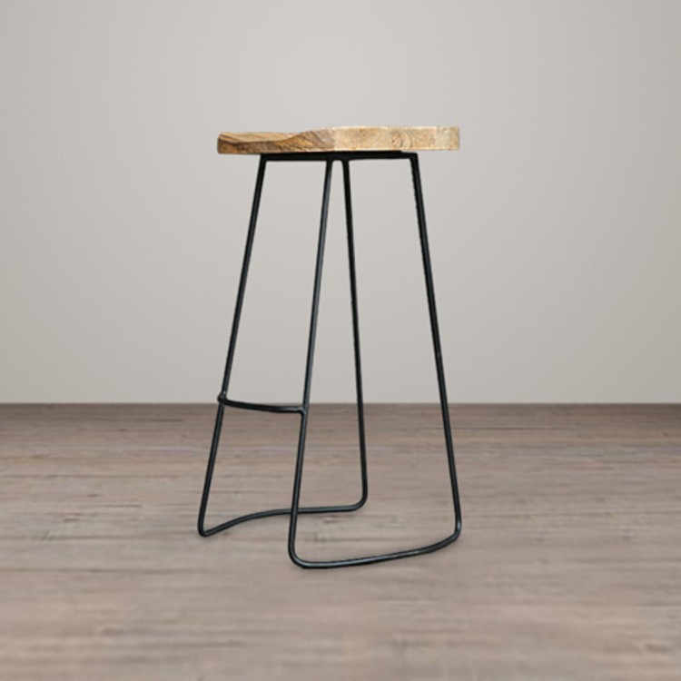 Стул барный Браун Fe24-850 A, каркас - металл, сидение - дуб, natural oak, RESTORATION HARDWARE Стул барный Браун Fe24-850 A, каркас - металл, сидение - дуб, natural oak, RESTORATION HARDWARE