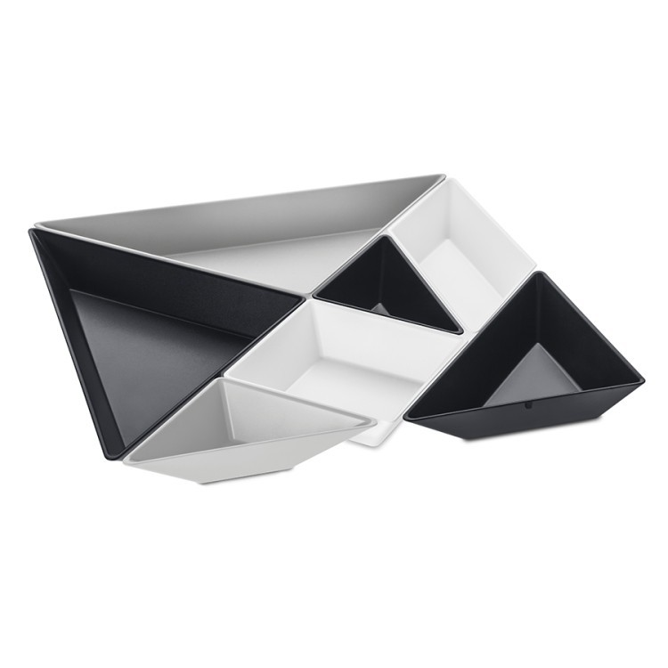 Менажница tangram ready, черно-бело-серая (68352)