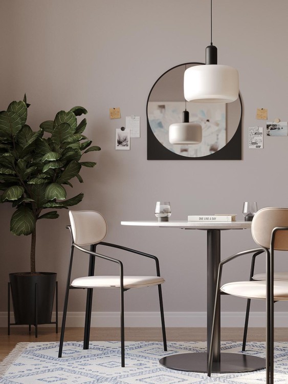 Стол обеденный trond, D100 см, белый мрамор/черный (76059)