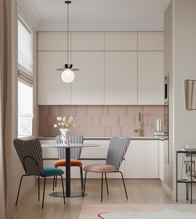 Стол обеденный trond, D100 см, белый мрамор/черный (76059)