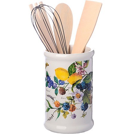 Подставка с кухонными приборами Лесные ягоды с лимонами дол/дер/жел LR (60158)
