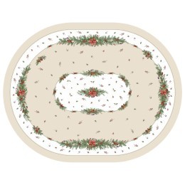 Скатерть  160х220 cm овальная, "celebration", цвет: бежевый, tm lefard, полиэстер 100% (986-001-28) 