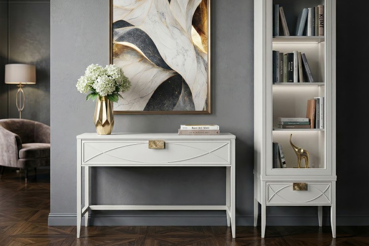 Консоль бежевая 1 ящик 100*80*40см (TT-00015927)