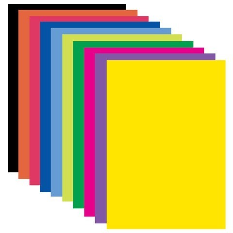 Цветная бумага самоклящаяся Brauberg А4 10 листов 10 цветов 80 г/м2 124721 (3) (87115)