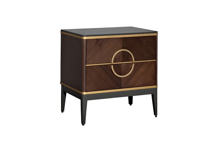 Тумба прикроватная шпон 2 ящика 60*60*40см (TT-00016516)