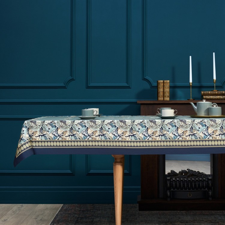 Скатерть "листья морриса" gold stripe 140х300см , 100% хлопок, твил, пропитка Lefard (850-752-23)