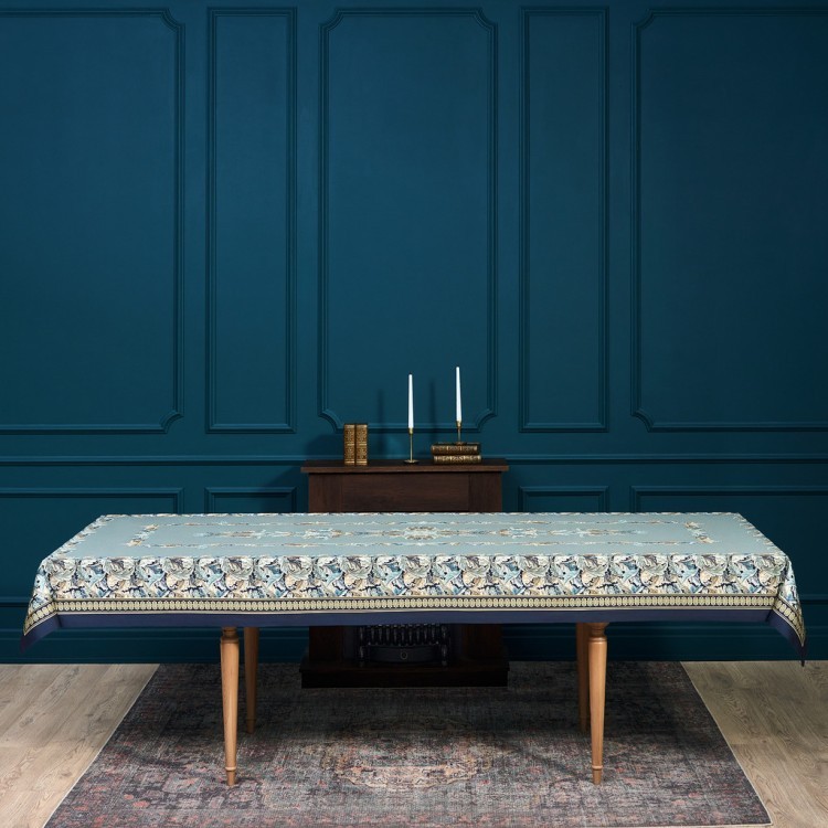 Скатерть "листья морриса" gold stripe 140х300см , 100% хлопок, твил, пропитка Lefard (850-752-23)