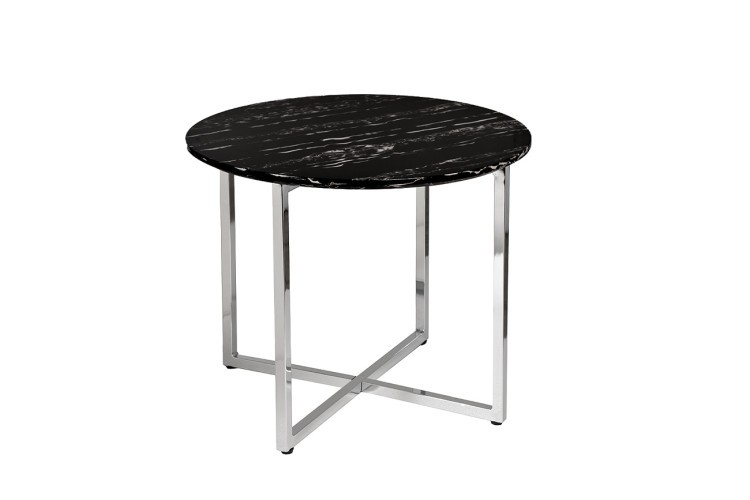 Стол журнальный круглый черный / хром d60*48cм (TT-00011723)