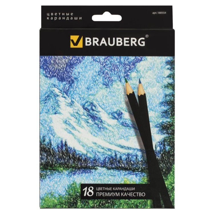 Карандаши цветные Brauberg Artist line 18 цветов 180554 (4) (65717)