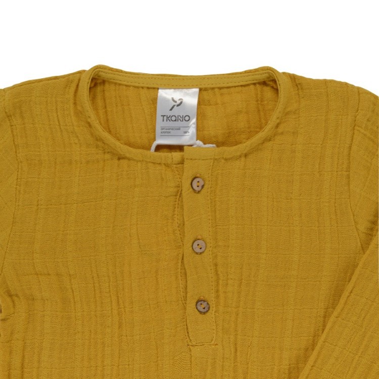 Рубашка из хлопкового муслина горчичного цвета из коллекции essential 3-4y (69630)