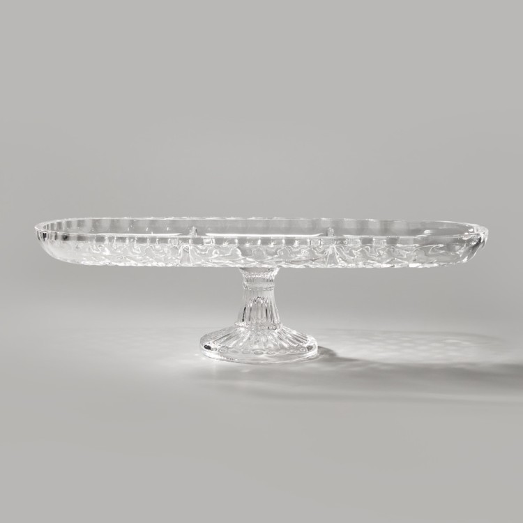 Блюдо на ножке овальное 3 секции 39x14 см Alegre Glass (337-038)