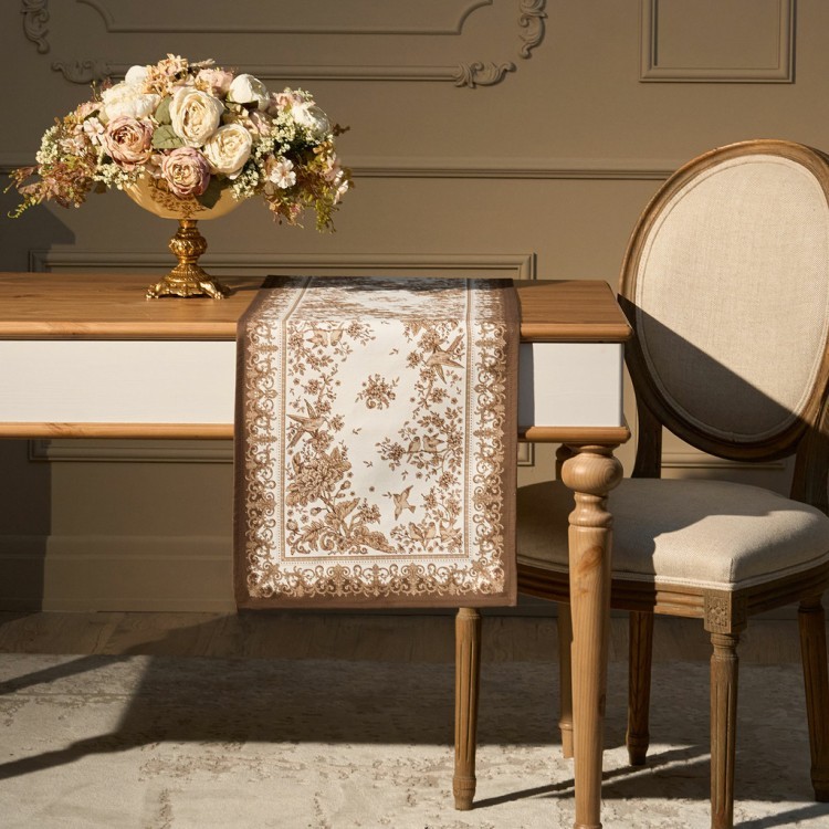 Дорожка " royal garden" 40х146см ,белый ,100% хлопок ,твил с пропиткой (850-754-3) Дорожка " royal garden" 40х146см ,белый ,100% хлопок ,твил с пропиткой (850-754-3)