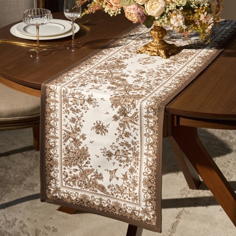 Дорожка "rich garden" 40х146см ,белый ,100% хлопок ,твил с пропиткой Lefard (850-754-3)