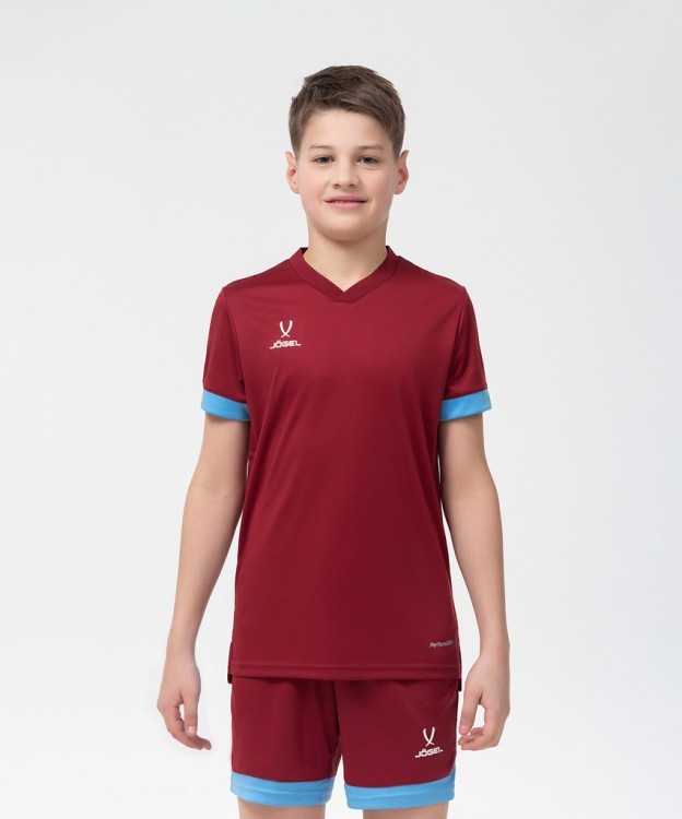 Футболка игровая JÖGEL DIVISION PerFormDRY Union Jersey, гранатовый/голубой/белый (1751888)