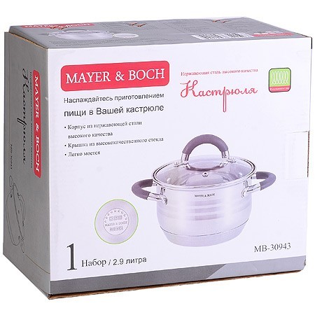 Кастрюля 2,9 л нерж с/кр Mayer&Boch (30943) Кастрюля 2,9 л нерж с/кр Mayer&Boch (30943)