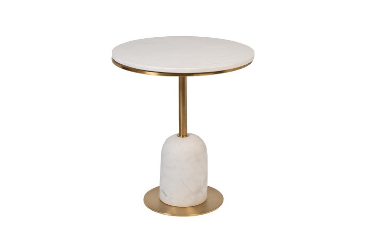 Стол журнальный мрамор белый d50*58см (TT-00012872)
