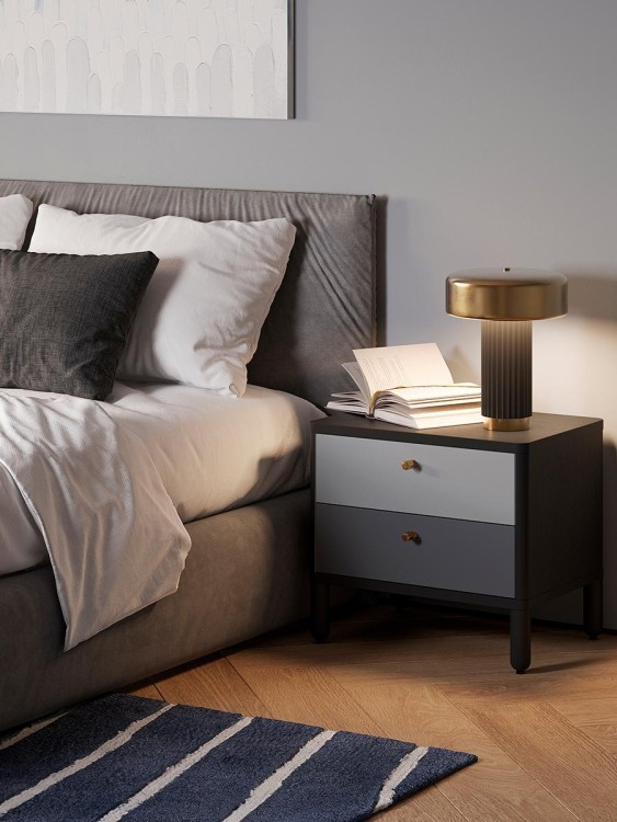 Лампа настольная stone, D27х35 см, черная/золотистая (76865)