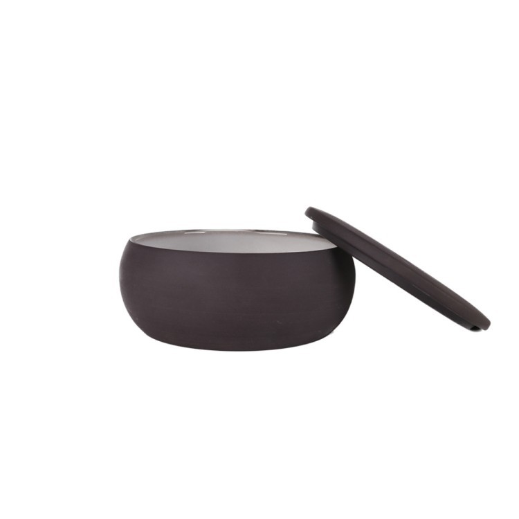 Чаша с крышкой E735-B-06214(bowl with Lid)/11.5, керамика, black/white, ROOMERS TABLEWARE