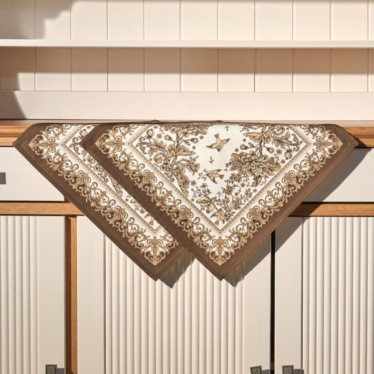 Набор салфеток из 2-х шт "royal garden",40х40см, 100% хлопок ,бежевый ,твил, (850-754-8)  Набор салфеток из 2-х шт "royal garden",40х40см, 100% хлопок ,бежевый ,твил, (850-754-8)