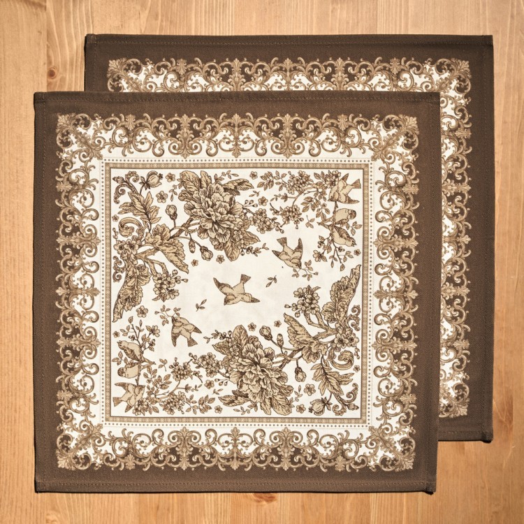 Набор салфеток из 2-х шт "royal garden",40х40см, 100% хлопок ,бежевый ,твил, (850-754-8)  Набор салфеток из 2-х шт "royal garden",40х40см, 100% хлопок ,бежевый ,твил, (850-754-8)