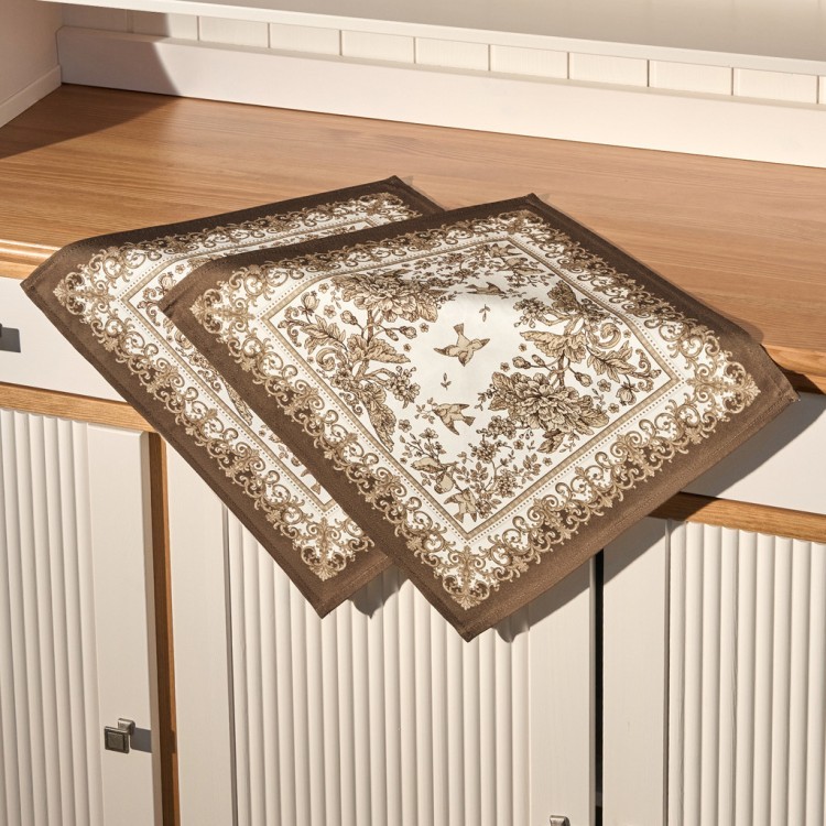 Набор салфеток из 2-х шт "royal garden",40х40см, 100% хлопок ,бежевый ,твил, (850-754-8)  Набор салфеток из 2-х шт "royal garden",40х40см, 100% хлопок ,бежевый ,твил, (850-754-8)