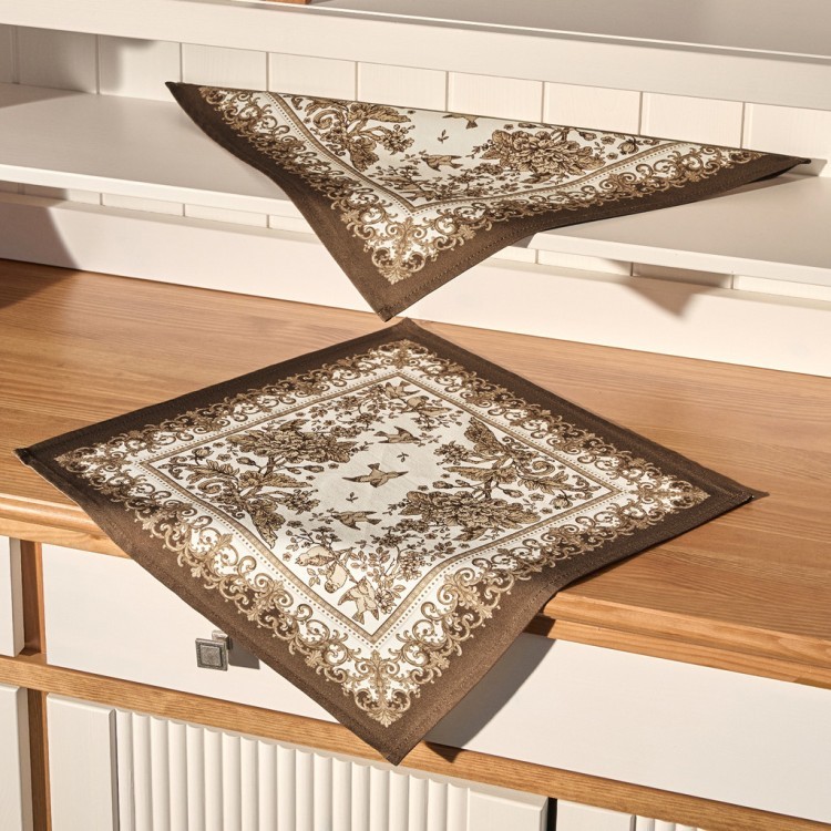 Набор салфеток из 2-х шт "royal garden",40х40см, 100% хлопок ,бежевый ,твил, (850-754-8)  Набор салфеток из 2-х шт "royal garden",40х40см, 100% хлопок ,бежевый ,твил, (850-754-8)