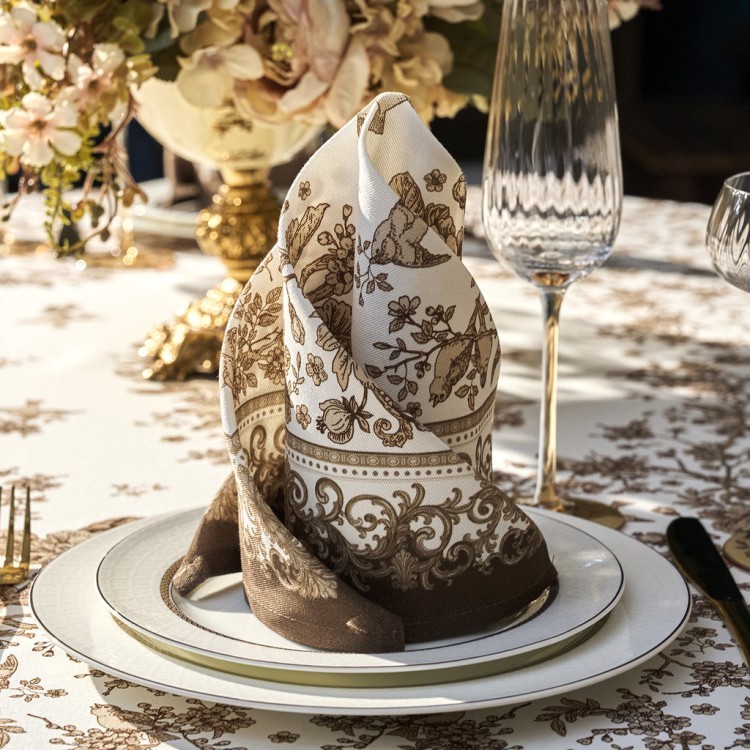 Набор салфеток из 2-х шт "royal garden",40х40см, 100% хлопок ,бежевый ,твил, (850-754-8)  Набор салфеток из 2-х шт "royal garden",40х40см, 100% хлопок ,бежевый ,твил, (850-754-8)