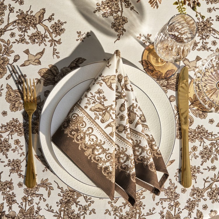 Набор салфеток из 2-х шт "royal garden",40х40см, 100% хлопок ,бежевый ,твил, (850-754-8)  Набор салфеток из 2-х шт "royal garden",40х40см, 100% хлопок ,бежевый ,твил, (850-754-8)