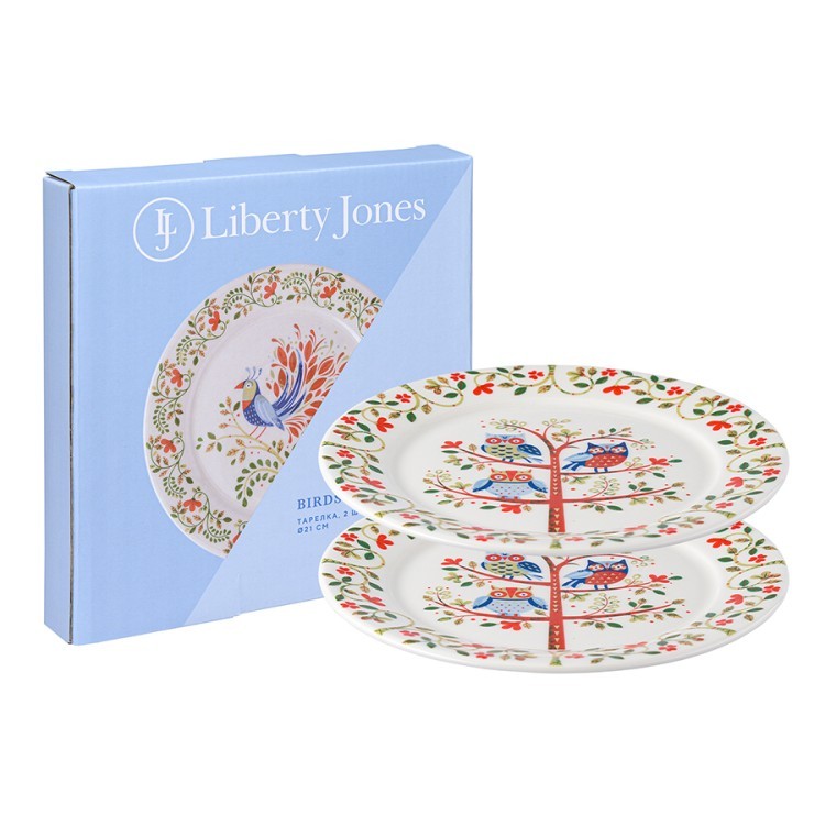 Набор тарелок owl из коллекции birds of paradise в подарочной упаковке, D21 см, 2 шт. (77597) Набор тарелок owl из коллекции birds of paradise в подарочной упаковке, D21 см, 2 шт. (77597)