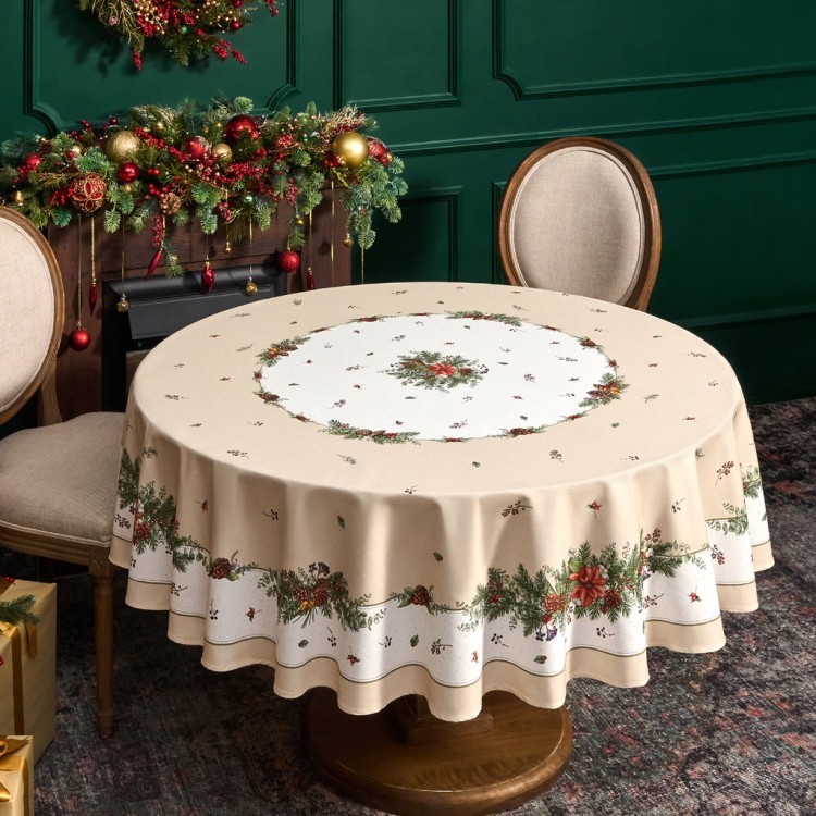 Скатерть круглая "celebration" 190см ,бежевый, 100% хлопок,твил,горох пропитка Lefard (850-734-22) Скатерть круглая "celebration" 190см ,бежевый, 100% хлопок,твил,горох пропитка Lefard (850-734-22)