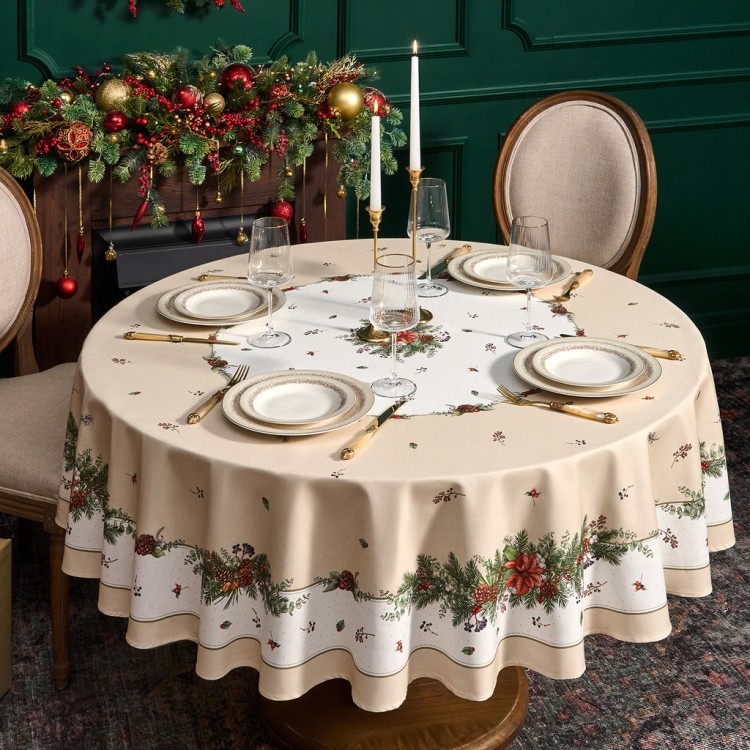 Скатерть круглая "celebration" 190см ,бежевый, 100% хлопок,твил,горох пропитка Lefard (850-734-22) Скатерть круглая "celebration" 190см ,бежевый, 100% хлопок,твил,горох пропитка Lefard (850-734-22)