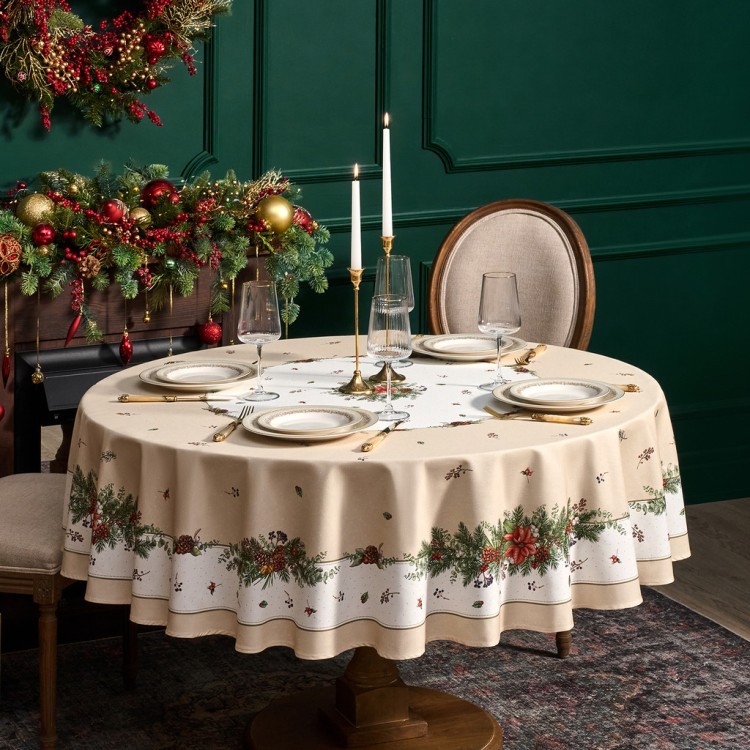 Скатерть круглая "celebration" 190см ,бежевый, 100% хлопок,твил,горох пропитка Lefard (850-734-22) Скатерть круглая "celebration" 190см ,бежевый, 100% хлопок,твил,горох пропитка Lefard (850-734-22)