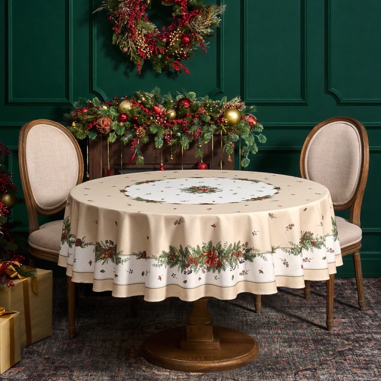 Скатерть круглая "celebration" 190см ,бежевый, 100% хлопок,твил,горох пропитка Lefard (850-734-22) Скатерть круглая "celebration" 190см ,бежевый, 100% хлопок,твил,горох пропитка Lefard (850-734-22)