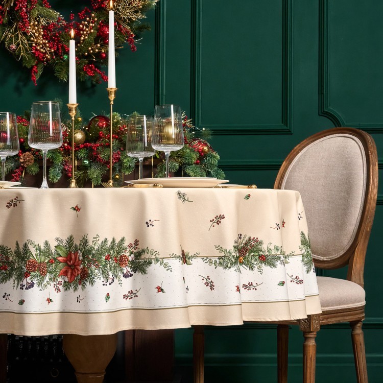 Скатерть круглая "celebration" 190см ,бежевый, 100% хлопок,твил,горох пропитка Lefard (850-734-22) Скатерть круглая "celebration" 190см ,бежевый, 100% хлопок,твил,горох пропитка Lefard (850-734-22)