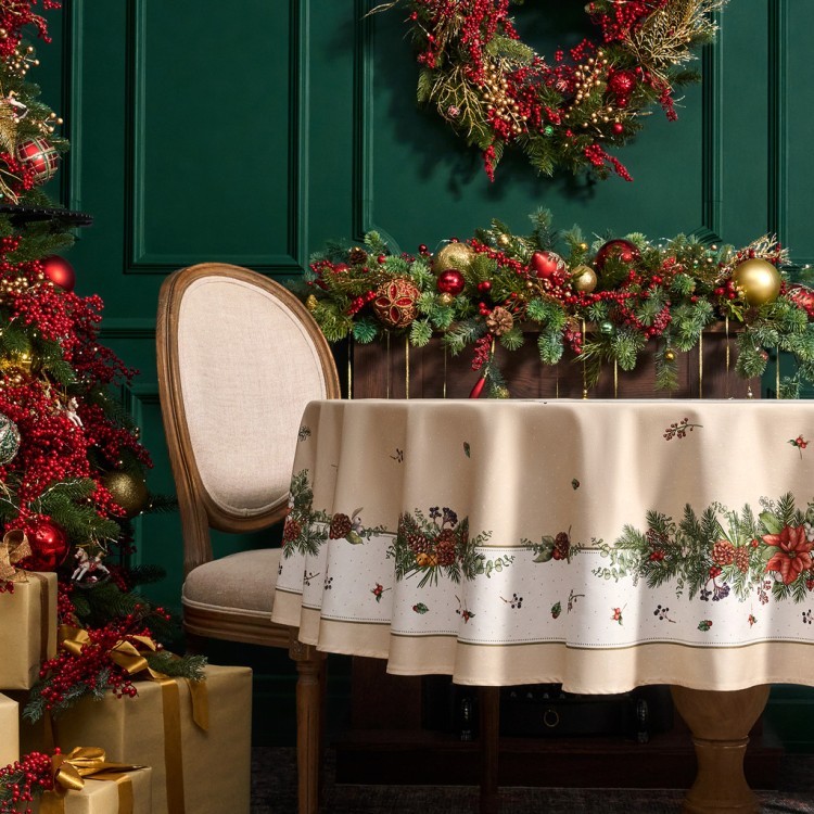 Скатерть круглая "celebration" 190см ,бежевый, 100% хлопок,твил,горох пропитка Lefard (850-734-22) Скатерть круглая "celebration" 190см ,бежевый, 100% хлопок,твил,горох пропитка Lefard (850-734-22)