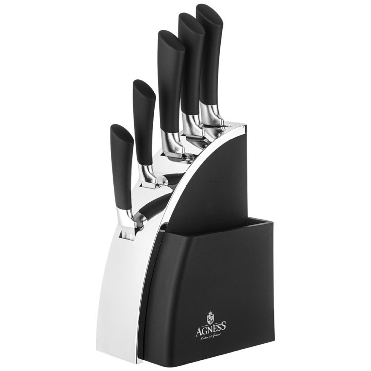 Набор ножей agness на пластиковой подставке, 6 предметов Agness (911-744)