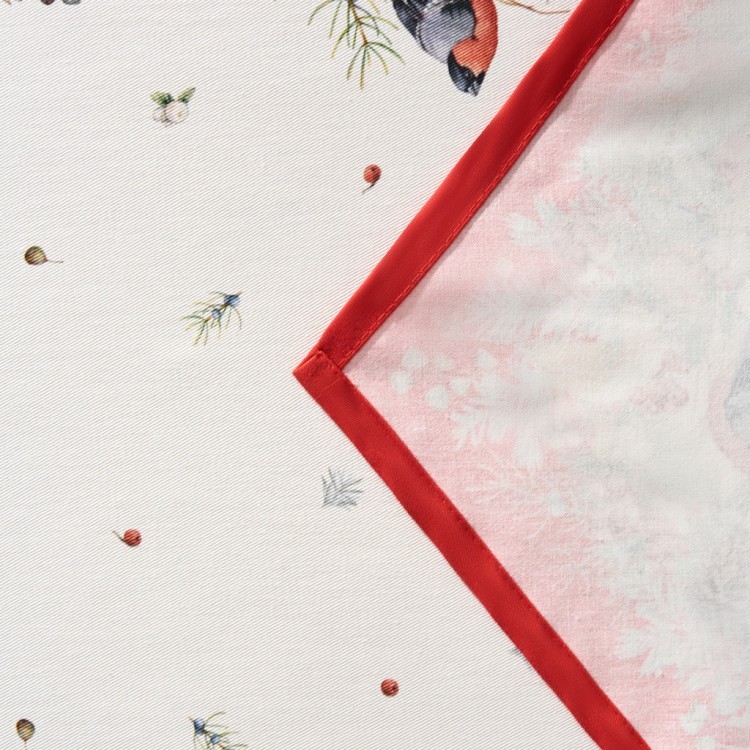 Дорожка "морозко.снегири" 45х145см ,красный, 100% хлопок,твил пропитка (850-745-3) 