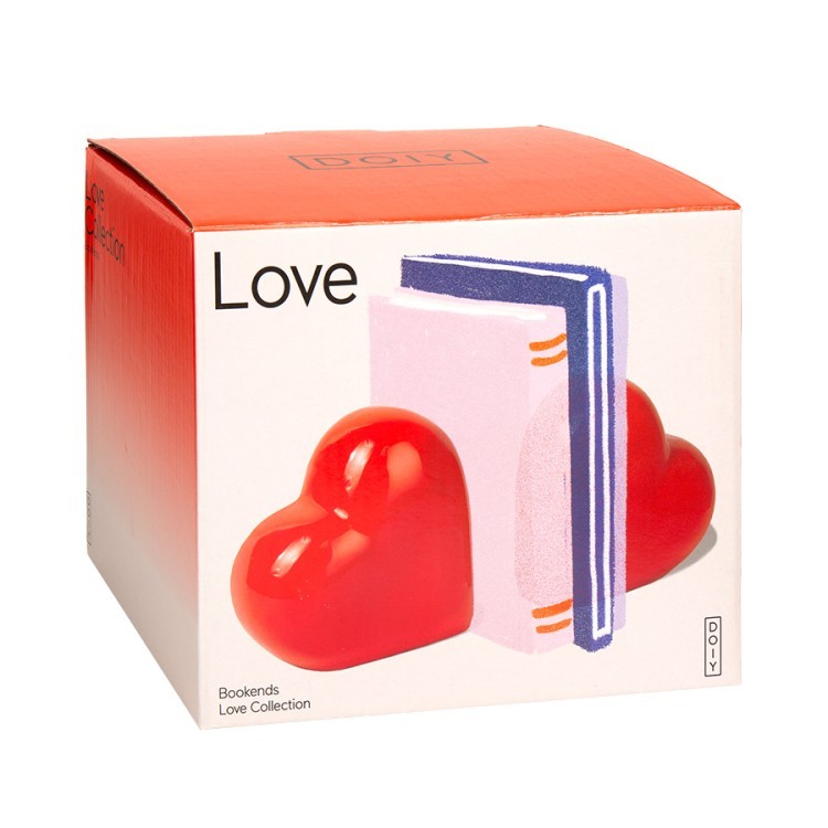 Держатель для книг love, 14х14 см, красный, 2 шт. (79931)