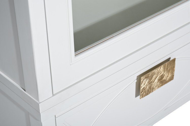 Шкаф-витрина бежевый 1 стеклянный фасад 60*158*40см (TT-00015931)