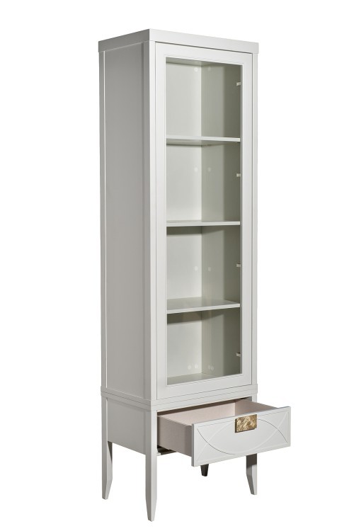 Шкаф-витрина бежевый 1 стеклянный фасад 60*158*40см (TT-00015931)