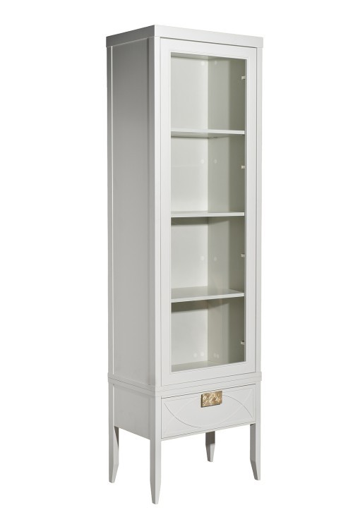 Шкаф-витрина бежевый 1 стеклянный фасад 60*158*40см (TT-00015931)