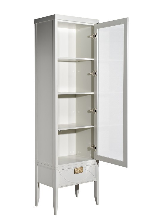 Шкаф-витрина бежевый 1 стеклянный фасад 60*158*40см (TT-00015931)