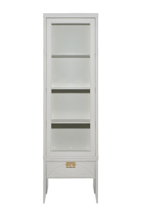 Шкаф-витрина бежевый 1 стеклянный фасад 60*158*40см (TT-00015931)