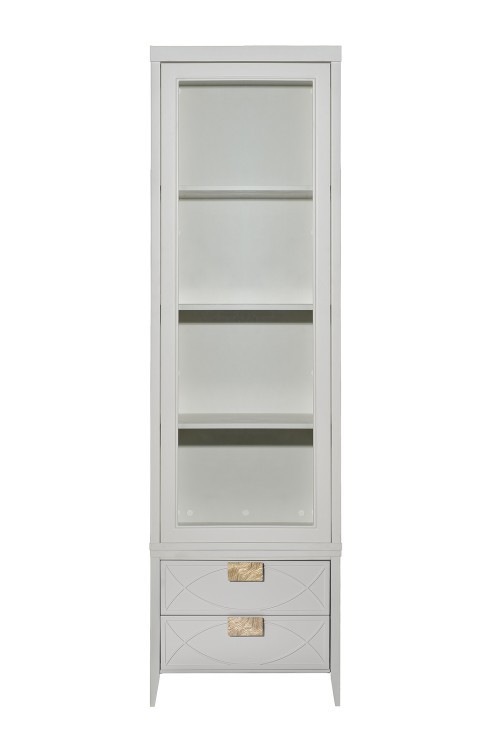 Шкаф-витрина 1 стеклянный фасад с тумбой прикроватной с 2-мя ящиками (TT-00016860)