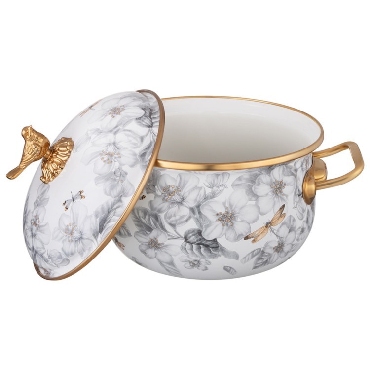 Набор кастрюль lefard эмалированных серия яблоневый сад, 6пр. 2,1л, 2,8л и 3,8л Lefard (950-777)